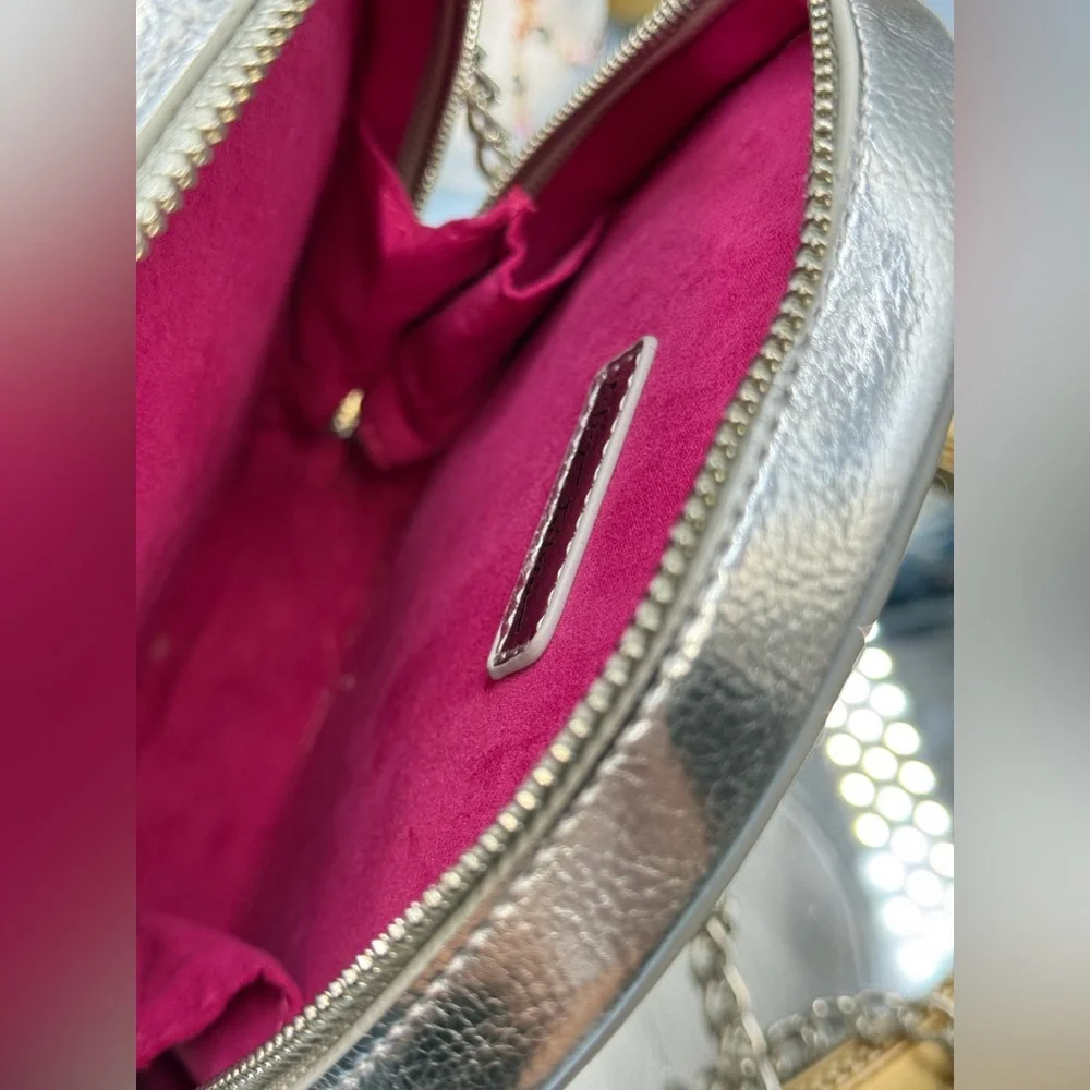 🆕 BETSEY JOHNSON 🧿 NWOT Bone-Jour Sugar Skull Crossbody Bag Silver Irridescent